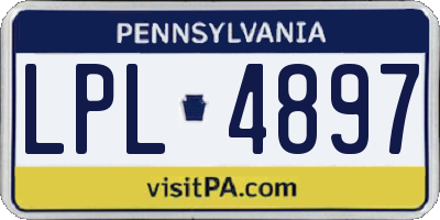 PA license plate LPL4897
