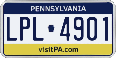 PA license plate LPL4901