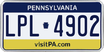 PA license plate LPL4902