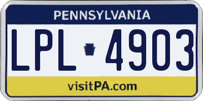 PA license plate LPL4903