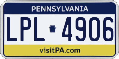 PA license plate LPL4906