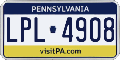 PA license plate LPL4908