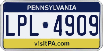 PA license plate LPL4909