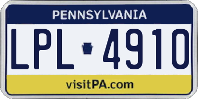 PA license plate LPL4910