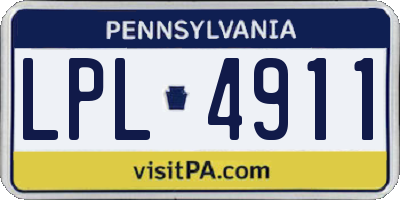 PA license plate LPL4911