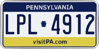 PA license plate LPL4912