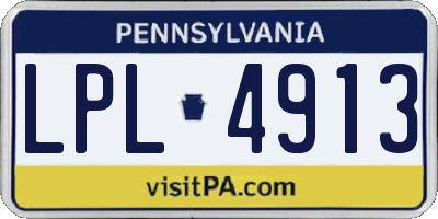 PA license plate LPL4913