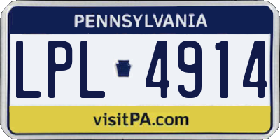 PA license plate LPL4914
