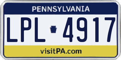 PA license plate LPL4917