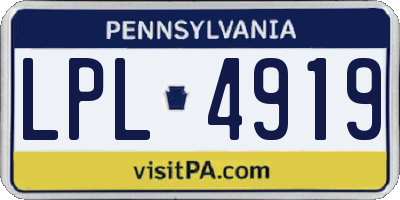 PA license plate LPL4919