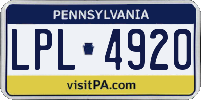 PA license plate LPL4920