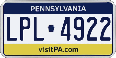 PA license plate LPL4922