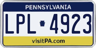 PA license plate LPL4923