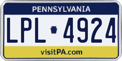 PA license plate LPL4924