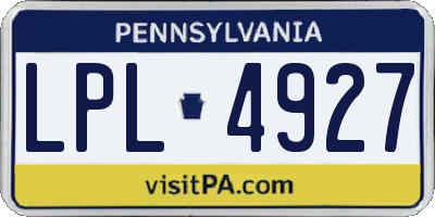PA license plate LPL4927