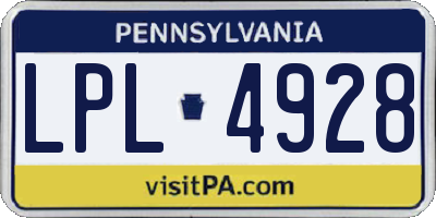 PA license plate LPL4928