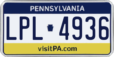 PA license plate LPL4936