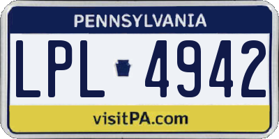 PA license plate LPL4942