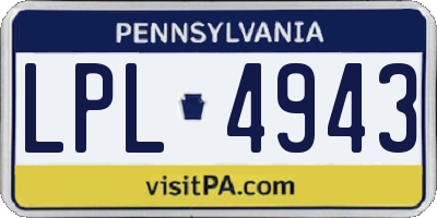 PA license plate LPL4943