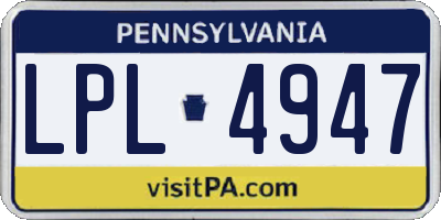 PA license plate LPL4947