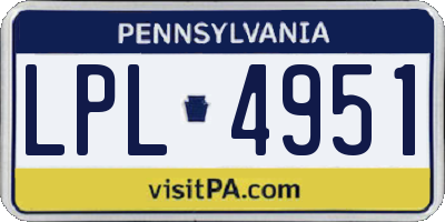 PA license plate LPL4951