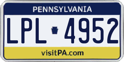 PA license plate LPL4952