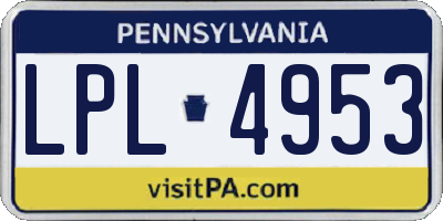PA license plate LPL4953