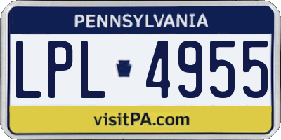 PA license plate LPL4955