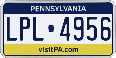 PA license plate LPL4956