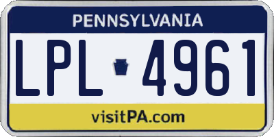 PA license plate LPL4961