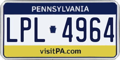 PA license plate LPL4964