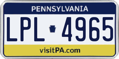 PA license plate LPL4965