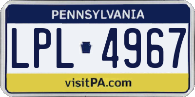 PA license plate LPL4967