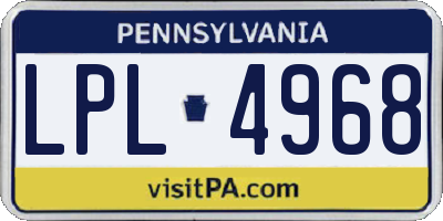 PA license plate LPL4968