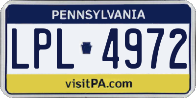 PA license plate LPL4972