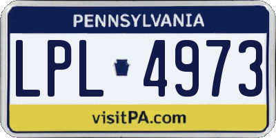 PA license plate LPL4973