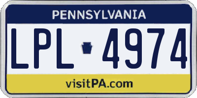PA license plate LPL4974