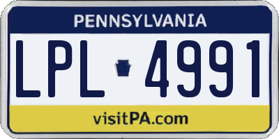 PA license plate LPL4991