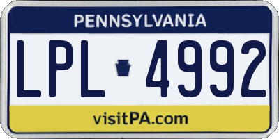 PA license plate LPL4992