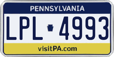 PA license plate LPL4993