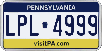 PA license plate LPL4999