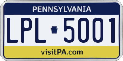 PA license plate LPL5001