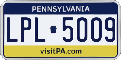 PA license plate LPL5009