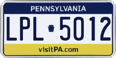 PA license plate LPL5012