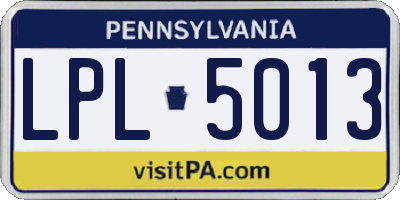 PA license plate LPL5013