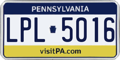 PA license plate LPL5016