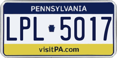 PA license plate LPL5017