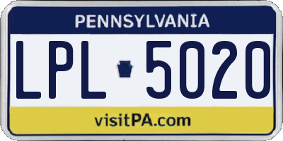 PA license plate LPL5020