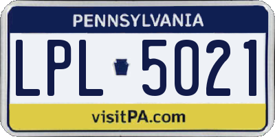 PA license plate LPL5021