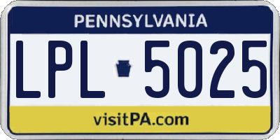 PA license plate LPL5025